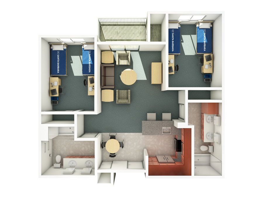 Floorplan of a Sierra Madre apartment.