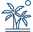 palm trees sun icon