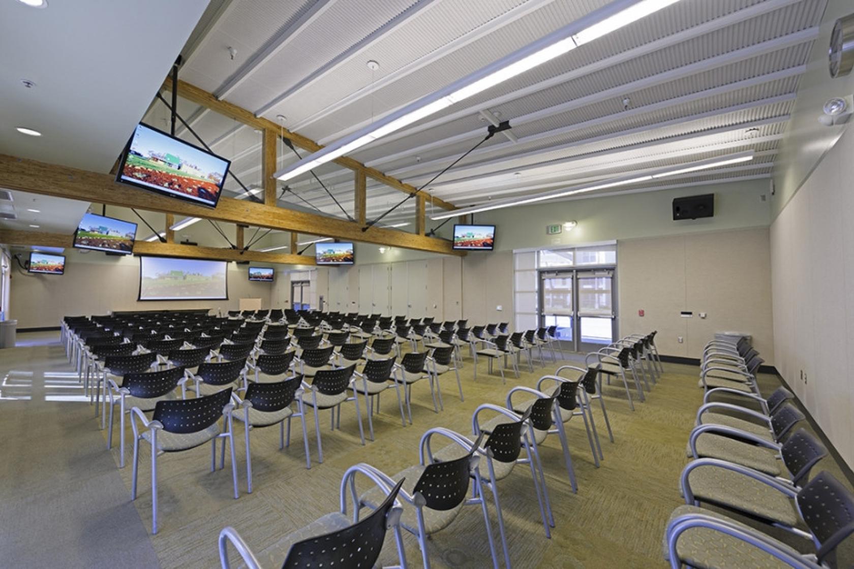 Inside Loma Pelona Center 1108 with rows of chairs,